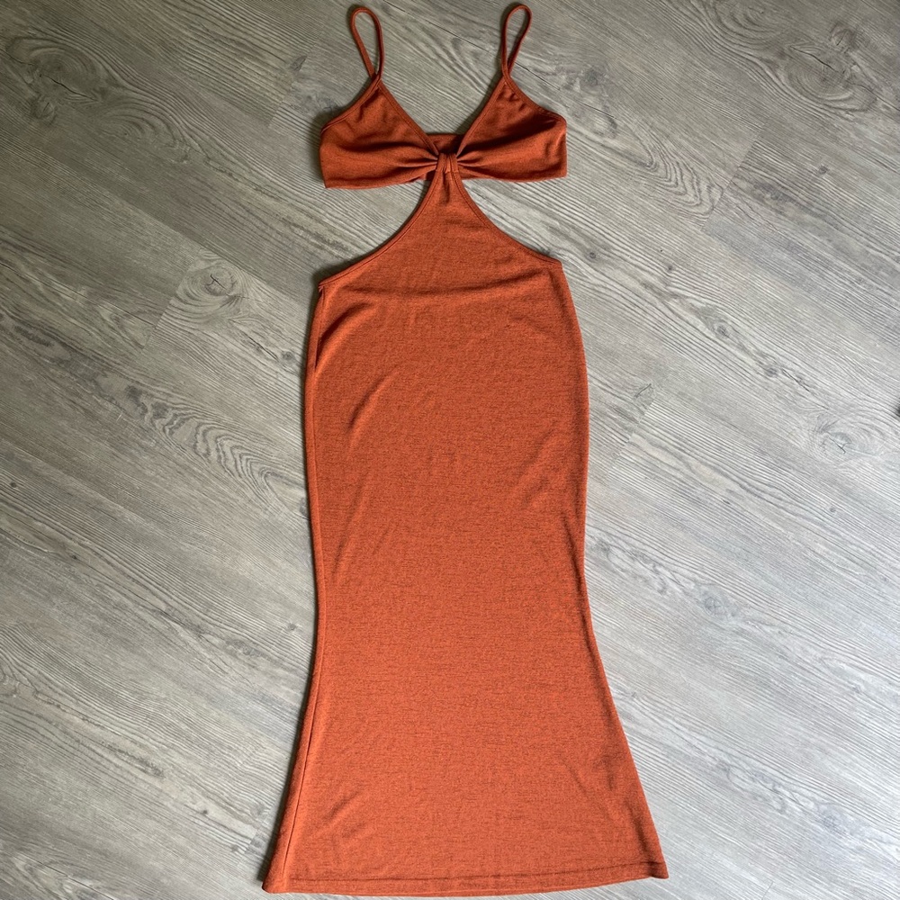 Rust Midi Dress